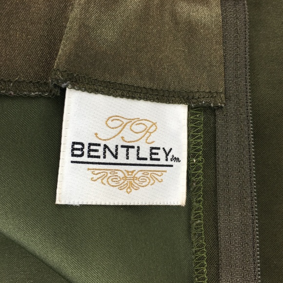 TR BENTLEY Olive green brushed nap polyester skirt SZ 14 - Picture 3 of 4